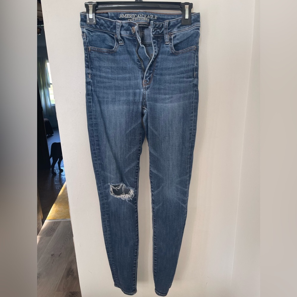 American eagle super hi-rise denim jegging